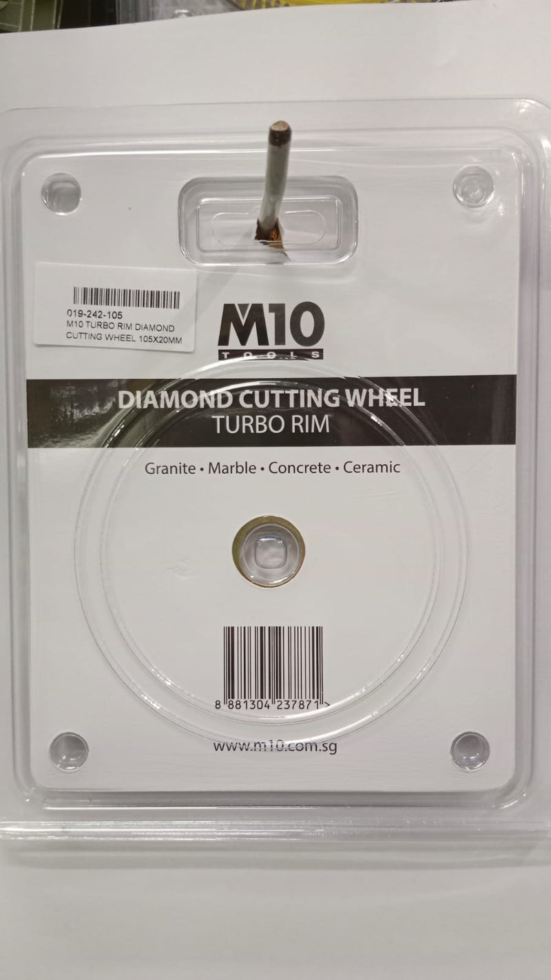 M10 Turbo Rim Diamond Cutting Wheel 105x20mm | Model : 019-242-105 Diamond Cut Wheel M10 