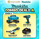 Makita Combo Deals A - 18V Angle Grinder + Driver Drill with Makpac Power Source Kit 3.0AH and 3.0AH Battery | Model: M-COMBO-A Combo Kit MAKITA 