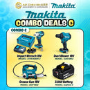 Makita Combo Deals C - 18V Grease Gun + Impact Wrench Set + Dust Blower with 3.0AH Battery | Model: M-COMBO-C Combo Kit MAKITA 