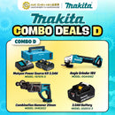 Makita Combo Deals D - 20mm Combination Hammer + 18v Angle Grinder + Makpac Power Source Kit 3.0AH with 3.0AH Battery | Model: M-COMBO-D Combo Kit MAKITA 