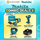 Makita Combo Deals E - 18V Jig Saw + Impact Driver + 24mm Combination Hammer with 3.0AH Battery | Model: M-COMBO-E Combo Kit MAKITA 