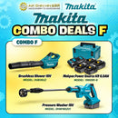 Makita Combo Deals F - 18V Brushless Blower + Pressure Washer + Makpac Power Source Kit 6.0AH | Model: M-COMBO-F Combo Kit MAKITA 