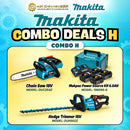 Makita Combo Deals H - 18V Chain Saw + Hedge Trimmer + Makpac Power Source kit 6.0AH | Model: M-COMBO-H Combo Kit MAKITA 