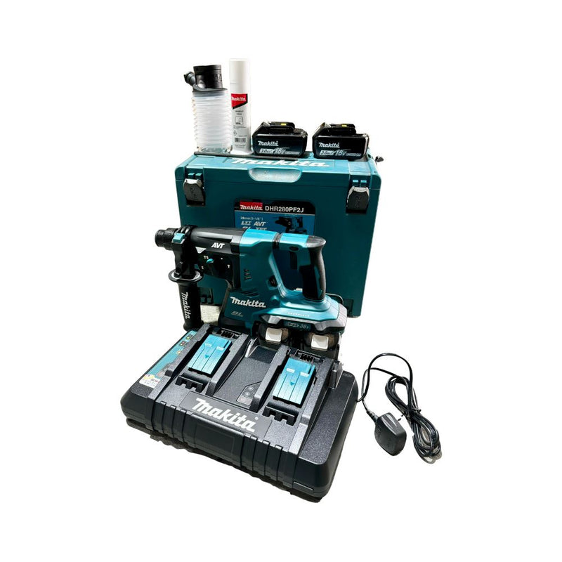 Makita DC 28MM Rotary Hammer Drill DHR280PF2J (18VX2,3.0AHX4PC,BL)-Offer | Model : M-DHR280PF2J-4 Cordless Rotary Hammer Drill Makita 