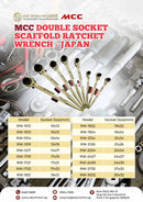 MCC Double Socket Scaffold Ratchet Wrench - Japan | Model: MCC-RW- Ratchet Wrench MCC 