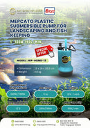 Mepcato 1" 180W 150L/min Plastic Submersible Pump for Landscaping and Fish Keeping | Model : WP-HOME-13 Submersible Pump MEPCATO 