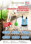 Mepcato 1" Drainage Submersible Water Pump with Float Switch | Model : WP-MF100 Submersible Pump MEPCATO 