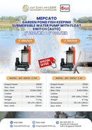 Mepcato 2" 250L/min Garden Pond Fish Keeping Submersible Water Pump with Float Switch (Auto) | Model : WP-50PSF-2.15S Submersible Pump MEPCATO 