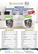 Mepcato 220V 70L Undersink Lifting Sewage Pump Kitchen Station | Model : WP-UPLIFT70 Sewage Pump MEPCATO 