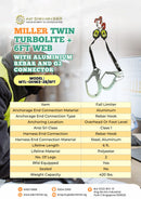 Miller Twin Turbolite + 6ft Web with Aluminium Rebar and G2 Connector | Model: MTL-OHW2-28/6FT Auto Fall Arrestor Miller 