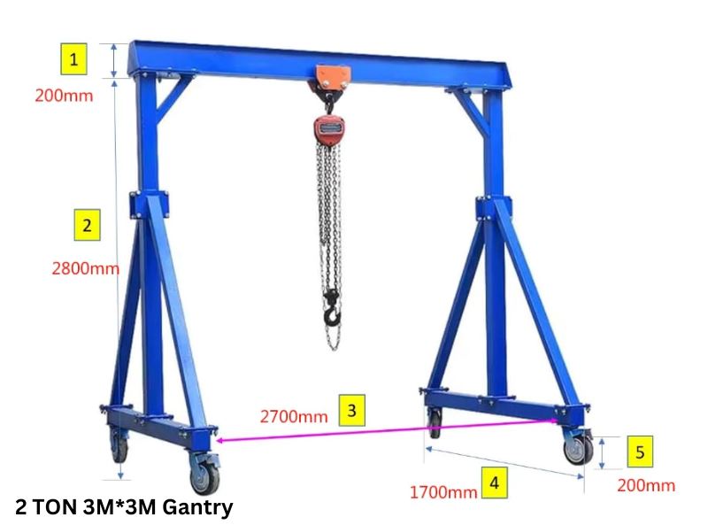 Mobile Lifting Gantry A Frame Crane with Manual Chain Block Trolley | Model: CBT- Chain Block Trolley Aiko 