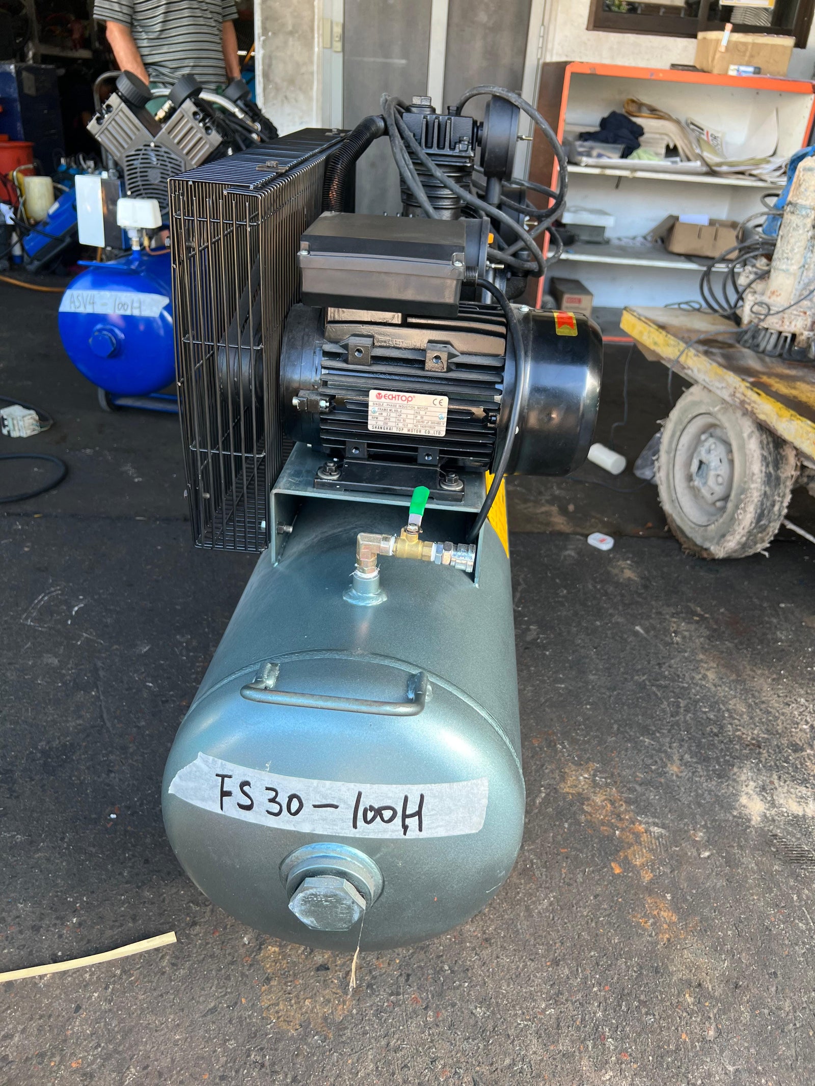 Monsterair 3HP 8 Bar 100L V-Shape Cast Iron Air Compressor #FS30-100H