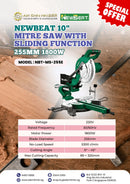 Newbeat 10" Mitre Saw with Sliding Function 255mm 1800W | Model: NBT-MS-255E Mitre Saw Newbeat 