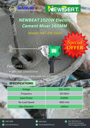 NEWBEAT 1020W Electric Cement Paint Mixer 160MM | Model : NBT-EM-160A Mixer NEWBEAT 