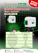 NEWBEAT 12 Line Green Laser with 2 Battery | Model : NBT-LL-12A Laser Level Measure NEWBEAT 