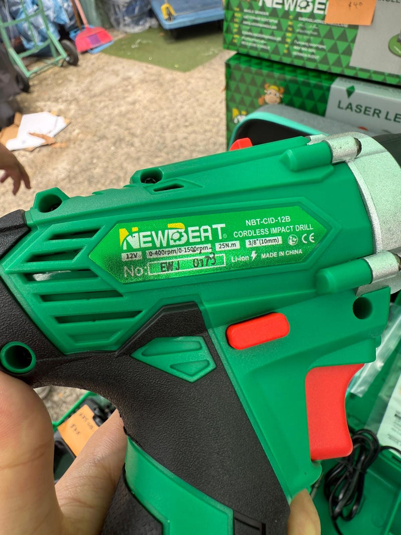 NEWBEAT 12V Cordless Impact Drill C/W 2 Battery & 1 Charger | Model : NBT-CID-12B Cordless Impact Drill NEWBEAT 