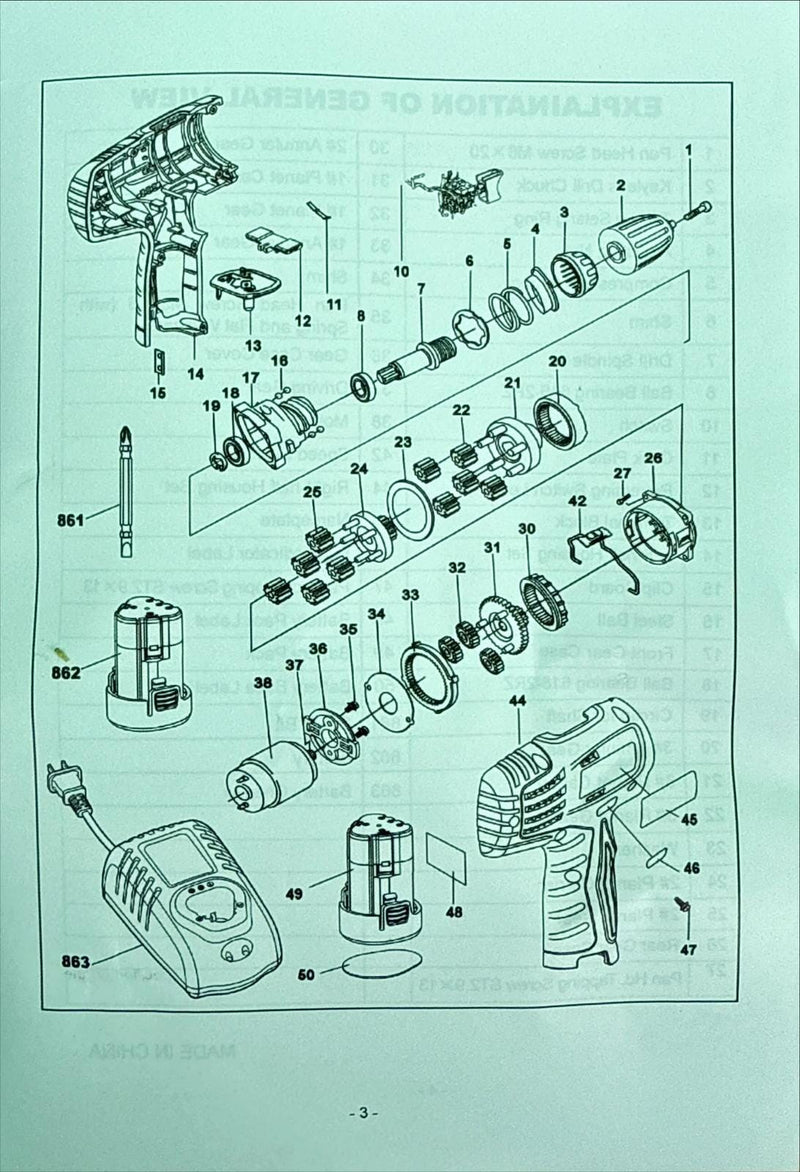 NEWBEAT 12V Cordless Impact Drill C/W 2 Battery & 1 Charger | Model : NBT-CID-12B Cordless Impact Drill NEWBEAT 
