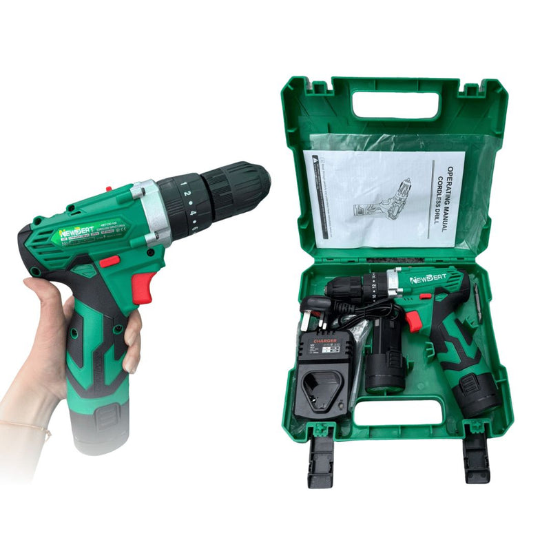 NEWBEAT 12V Cordless Impact Drill C/W 2 Battery & 1 Charger | Model : NBT-CID-12B Cordless Impact Drill NEWBEAT 