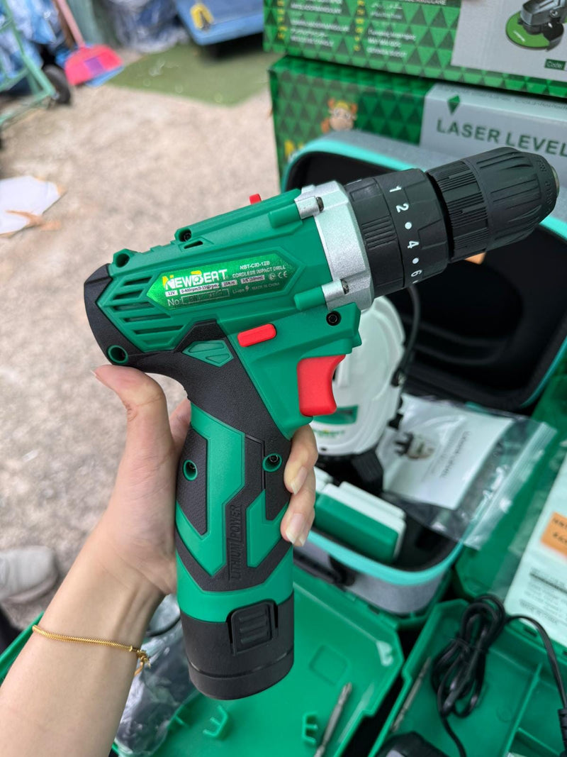 NEWBEAT 12V Cordless Impact Drill C/W 2 Battery & 1 Charger | Model : NBT-CID-12B Cordless Impact Drill NEWBEAT 