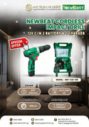 NEWBEAT 12V Cordless Impact Drill C/W 2 Battery & 1 Charger | Model : NBT-CID-12B Cordless Impact Drill NEWBEAT 
