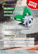 NEWBEAT 1300W Marble Cutter 110MM | Model : NBT-MC-110B Marble Cutter NEWBEAT 
