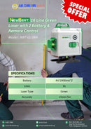 NEWBEAT 16 Line Green Laser with 2 Battery & Remote Control | Model : NBT-LL-16A Laser NEWBEAT 