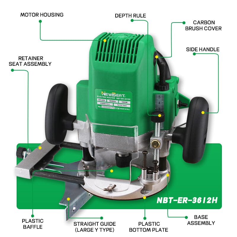 1600w Router NEWBEAT 1600W Electric Router | Model : NBT-ER-3612H