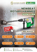 NEWBEAT 1600W Rotary Hammer 42MM | Model : NBT-RH-42T Rotary Hammer NEWBEAT 