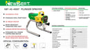 NEWBEAT 1800W High Pressure Airless Sprayer | Model : NBT-AS-4500T Airless Sprayer NEWBEAT 