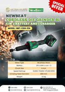 Newbeat 21V 4.0ah 17mm Cordless Die Grinder BL c/w 2 Battery and 1 Charger | Model: NBT-CDG-21A cordless die grinder NEWBEAT 