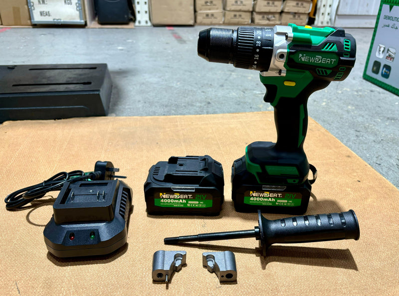 Newbeat 21V Cordless Impact Drill (BL) 1/2" 120N.m C/W 2 Battery and 1 Charger | Model: NBT-CID-21C-BL120 Cordless Impact Drill NEWBEAT 