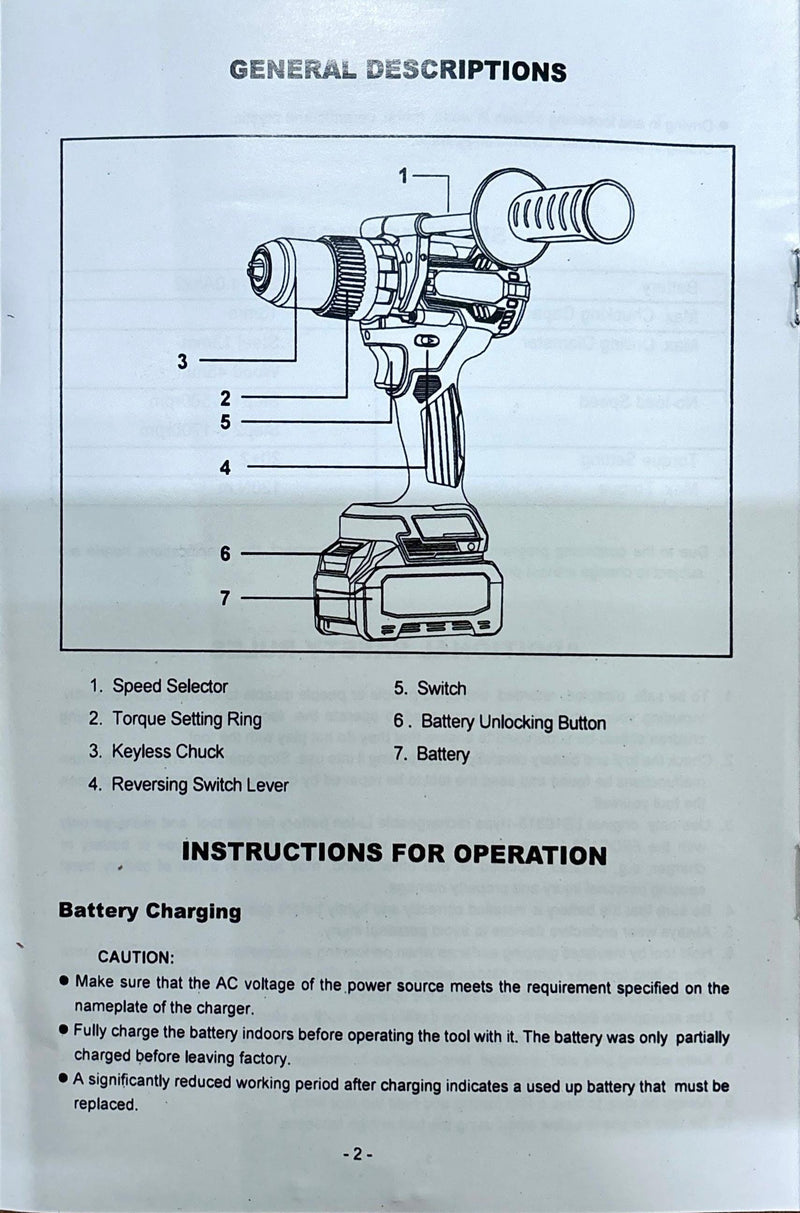 Newbeat 21V Cordless Impact Drill (BL) 1/2" 120N.m C/W 2 Battery and 1 Charger | Model: NBT-CID-21C-BL120 Cordless Impact Drill NEWBEAT 