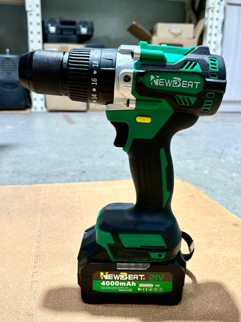 Newbeat 21V Cordless Impact Drill (BL) 1/2" 120N.m C/W 2 Battery and 1 Charger | Model: NBT-CID-21C-BL120 Cordless Impact Drill NEWBEAT 