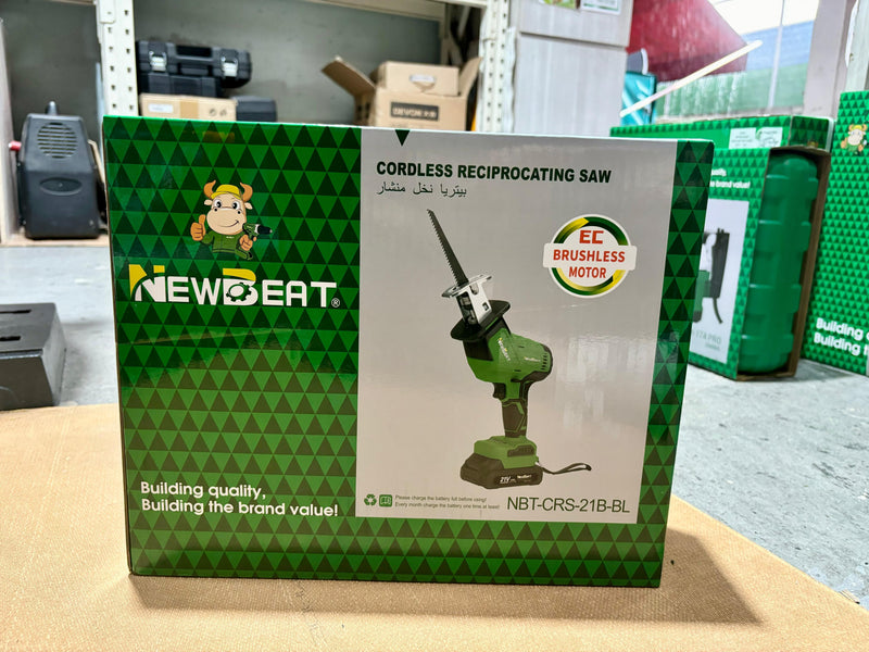 Newbeat 21V Cordless Reciprocating Saw C/W 2 Battery and 1 Charger | Model : NBT-CRS-21B-BL Cordless Reciprocating Saw NEWBEAT 