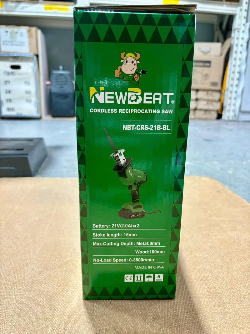 Newbeat 21V Cordless Reciprocating Saw C/W 2 Battery and 1 Charger | Model : NBT-CRS-21B-BL Cordless Reciprocating Saw NEWBEAT 