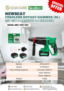 Newbeat 21V Cordless Rotary Hammer (BL) C/W 2 Battery & 1 Charger | Model : NBT-CRH-26C Cordless Rotary Hammer NEWBEAT 