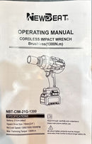 Newbeat 3/4" Cordless Impact Wrench (BL) SQ DR 21V 1300N.m C/W 2 Battery and 1 Charger | Model: NBT-CIW-21G-1300 Cordless Impact Wrench NEWBEAT 