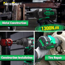 Newbeat 3/4" Cordless Impact Wrench (BL) SQ DR 21V 1300N.m C/W 2 Battery and 1 Charger | Model: NBT-CIW-21G-1300 Cordless Impact Wrench NEWBEAT 