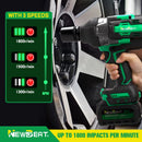 Newbeat 3/4" Cordless Impact Wrench (BL) SQ DR 21V 1300N.m C/W 2 Battery and 1 Charger | Model: NBT-CIW-21G-1300 Cordless Impact Wrench NEWBEAT 