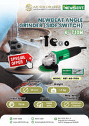 NEWBEAT 4" 710W Angle Grinder (Side Switch) | Model : NBT-AG-100A Angle Grinder NEWBEAT 