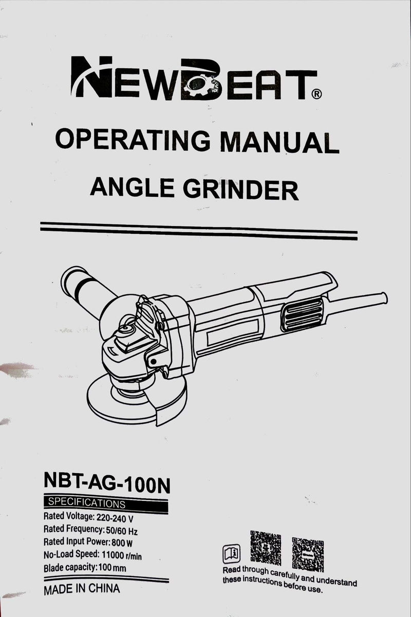 Newbeat 4" Angle Grinder 800W (Rear Switch) Ultra Slim Body | Model: NBT-AG-100N Angle Grinder Newbeat 
