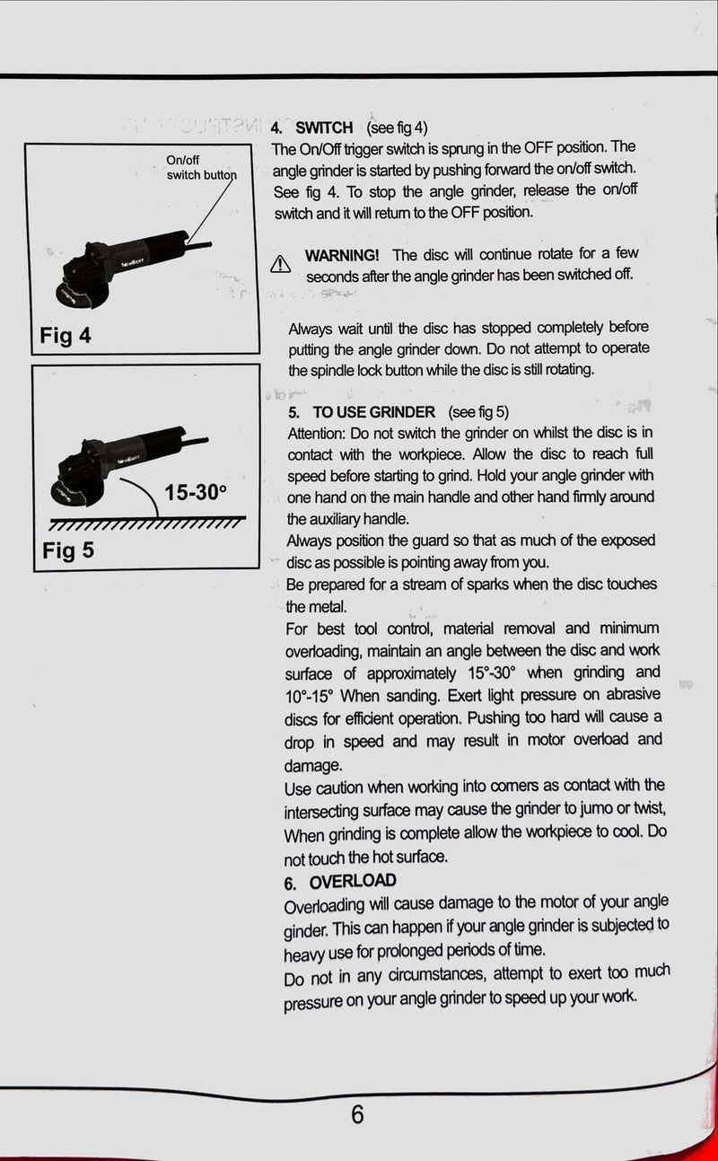 Newbeat 4" Angle Grinder 800W (Rear Switch) Ultra Slim Body | Model: NBT-AG-100N Angle Grinder Newbeat 