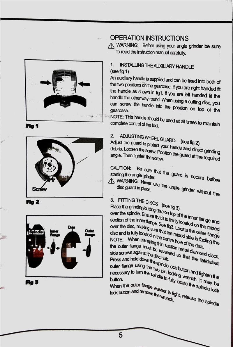 Newbeat 4" Angle Grinder 800W (Rear Switch) Ultra Slim Body | Model: NBT-AG-100N Angle Grinder Newbeat 