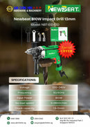 Newbeat 810W Impact Drill 13mm | Model: NBT-EID-13D Impact Drill NEWBEAT 