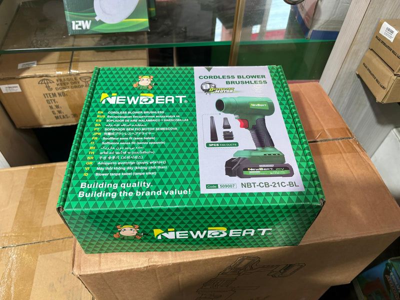 Newbeat Cordless Blower Brushless 21V 85000 RPM C/W 2 Battery And 1 Charger | Model: NBT-CB-21C-BL Cordless Blower Newbeat 
