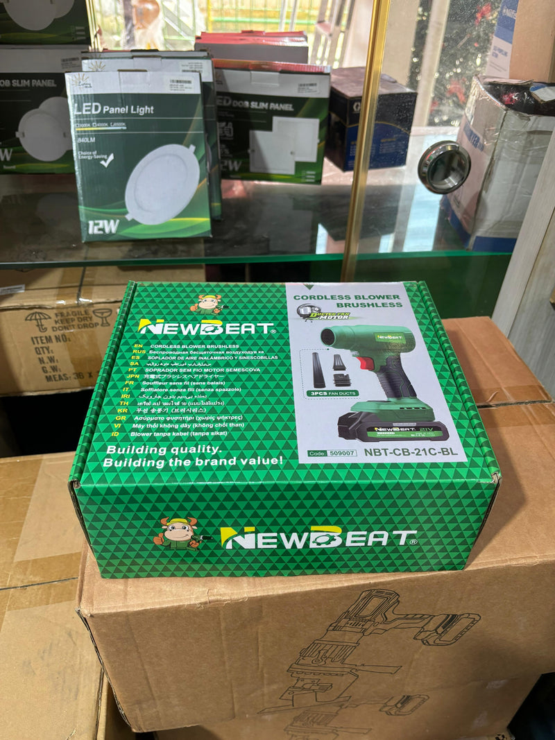 Newbeat Cordless Blower Brushless 21V 85000 RPM C/W 2 Battery And 1 Charger | Model: NBT-CB-21C-BL Cordless Blower Newbeat 