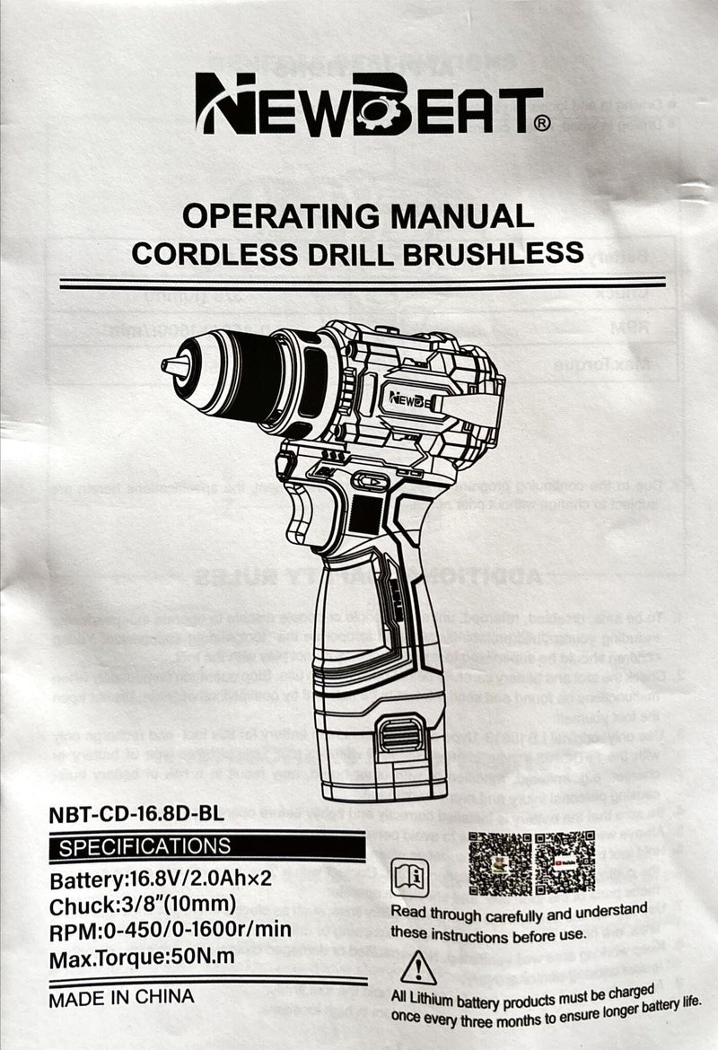 Newbeat Cordless Combo Kit 16.8V (NBT-CIS-16.8B + NBT-CD-16.8D-BL) | Model : NBT-CIS-16.8B-CB Cordless Combo Kit Newbeat 