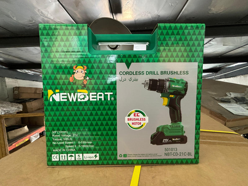 NEWBEAT CORDLESS DRILL (BL) 21V C/W 2 BATTERY AND 1 CHARGER | Model : NBT-CD-21C-BL NEWBEAT 