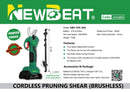 Newbeat Cordless Pruning Shear (BL) C/W 2 Battery & 1 Charger | Model: NBT-CPS-30A Pruning Shear Newbeat 