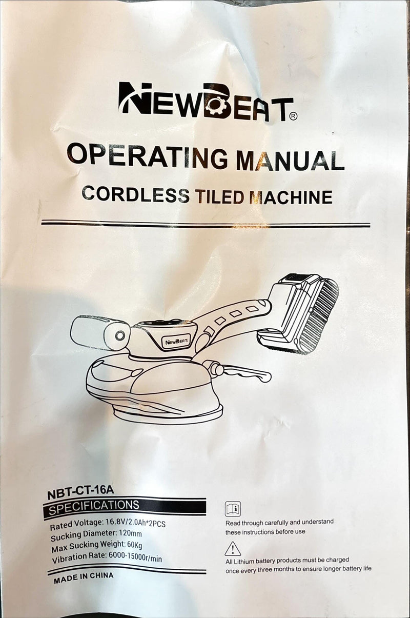 NEWBEAT Cordless Tiled Machine | Model: NBT-CT-16A Cordless Tiled Machine NEWBEAT 